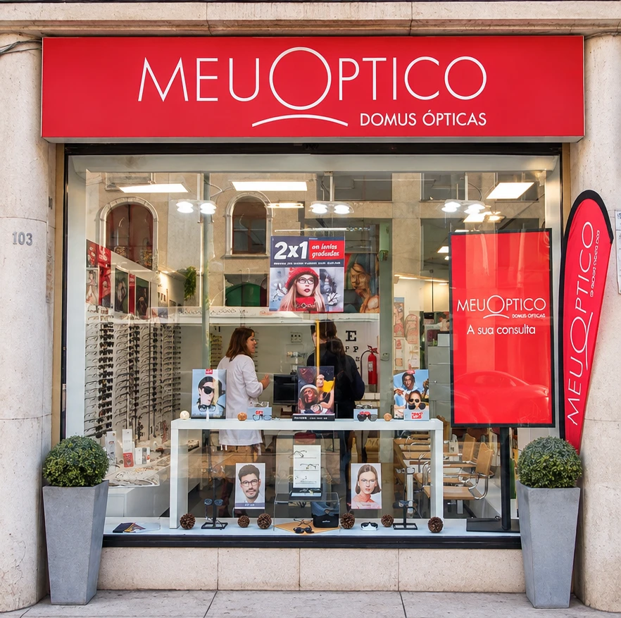 Fotografia real da fachada Meuoptico Duque de Loulé